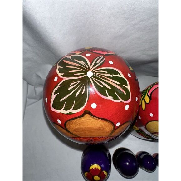 Russian Babushka‎ Handpainted Nesting Doll 10Dolls Matryoshka - Picture 3 of 15